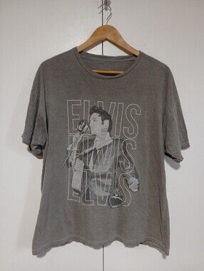 ​Official Elvis Presley Sun Records Graphic Tee Distressed Gray Large